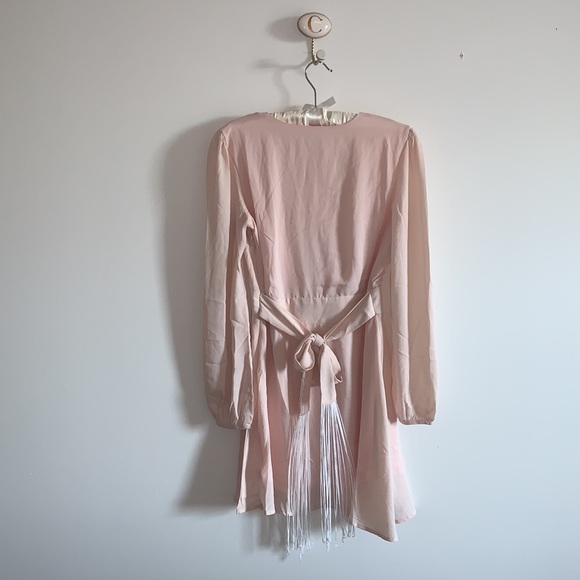 Deep V-Neck Long Sleeved Dress - Picture 2 of 2